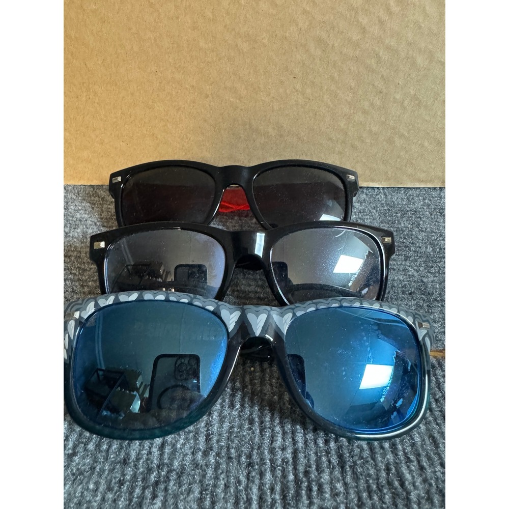 Knockaround Sunglasses Lot of 3 Fort Knocks Discovery Shark Week Black Red Blue